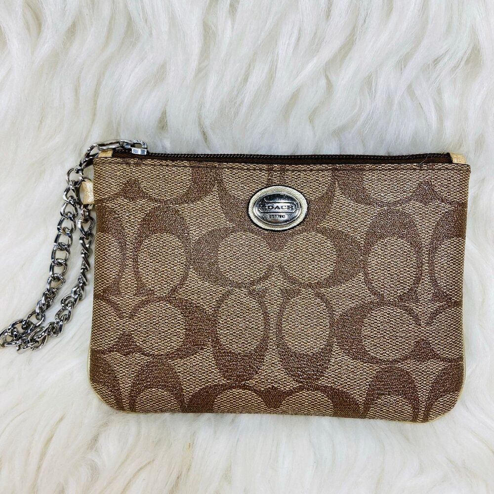 Coach Signature Canvas wristlet